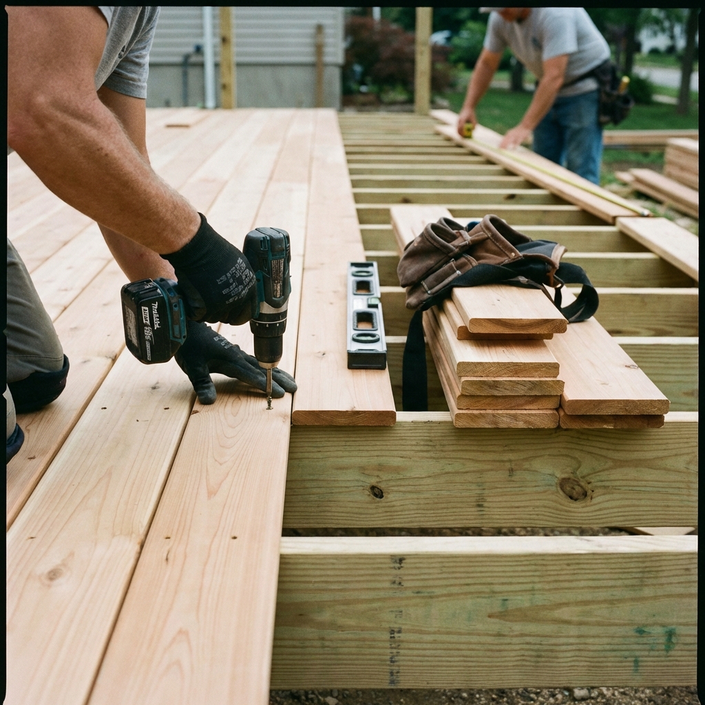 Quality deck construction showing expert craftsmanship
