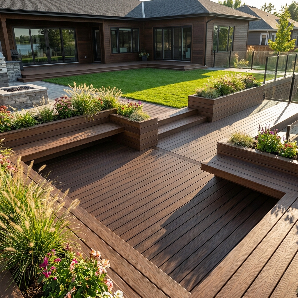 Modern Composite Deck - Complete backyard transformation
